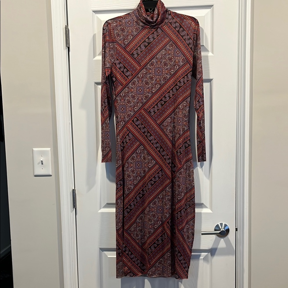 Steve Madden Red‎ and Black Turtleneck Sheath Dress. New with tags.